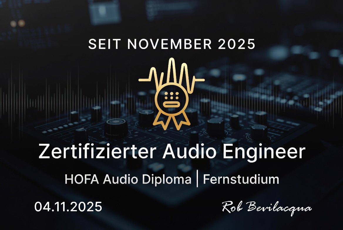 Seit November 2025 zertifizierter Audio Engineer